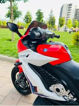 Super Moto Red - ელექტრო მოტოციკლი კაუჩუკის საბურავებით, 6 image