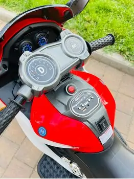 Super Moto Red - ელექტრო მოტოციკლი კაუჩუკის საბურავებით, 7 image