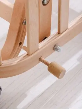 Baby When Mare Natural Color Swinging and Wheeled Bedside Cradle ახალშობილის საწოლი, 5 image