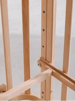 Baby When Mare Natural Color Swinging and Wheeled Bedside Cradle ახალშობილის საწოლი, 8 image