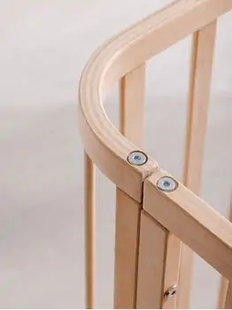 Baby When Mare Natural Color Swinging and Wheeled Bedside Cradle ახალშობილის საწოლი, 9 image