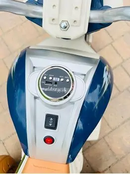 Vintage Harley Motorcycle Blue - ელექტრო მოტოციკლი, 7 image