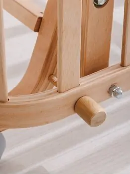 Baby When Mare Natural Color Swinging and Wheeled Bedside Cradle ახალშობილის საწოლი, 7 image