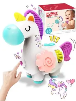 Baby Yard Unicorn Activity Busy Toy - განსავითარებელი სათამაშო უნიქორნი, 10 image