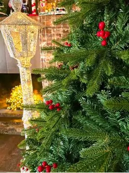 Christmas Tree  240 CM With Pine Cones And Berries PE + PVC - ნაძვის ხე შერეული სილიკონის წიწვებით, გირჩით და კენკრით, 10 image