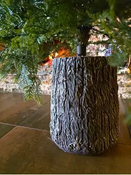 Christmas Tree 180 CM With Simulated Stump Pot PE - ნაძვის ხე ხის მორის ვიზუალის ქოთნით, 100% სილიკონი, 7 image