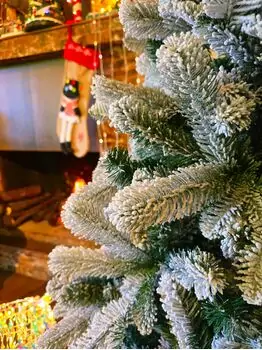 Christmas Tree 180 CM PE + PVC Snow-Covered - ნაძვის ხე, დათოვლილი, შერეული სილიკონის წიწვებით, 3 image