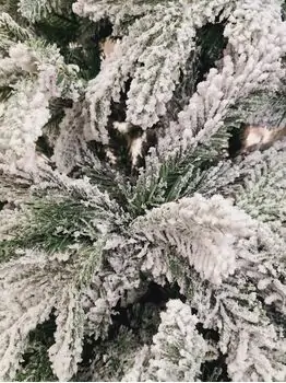 Christmas Tree 210 CM PE + PVC Snow-Covered  - დათოვლილი ნაძვის ხე შერეული სილიკონის წიწვებით, 7 image