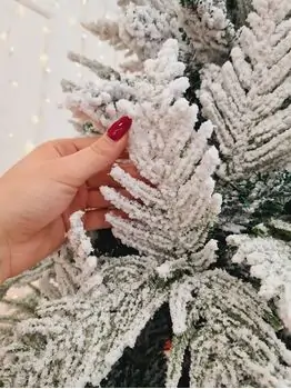 Snow-Covered Christmas Tree PE + PVC 210 CM - დათოვლილი ნაძვის ხე შერეული სილიკონის წიწვებით, 3 image