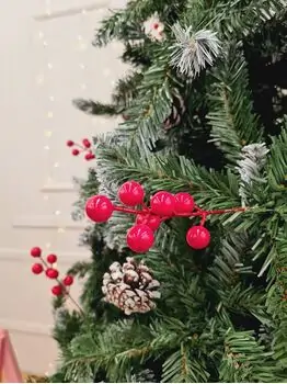 Christmas Tree With Snow-Covered Branches, Pine Cones And Berries 270 CM - ნაძვის ხე დათოვლილი ბოლოებით, გირჩით და კენკრით, 4 image