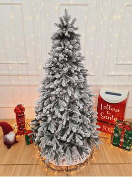 Global Snow-Covered Christmas Tree PVC+PE 180 CM დათოვლილი ნაძვის ხე შერეული სილიკონის წიწვებით, 3 image