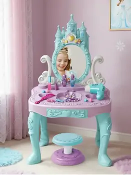 Princess Dressing Table Blue Set With Chair - საბავშვო ტრილიაჟი სკამით, 3 image