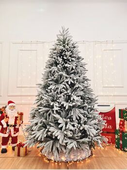 Christmas Tree PE 210 CM Snow-Covered დათოვლილი ნაძვის ხე 100 % სილიკონი, 7 image