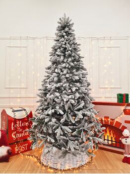Global Snow-Covered Christmas Tree PVC+PE 230 CM დათოვლილი ნაძვის ხე შერეული სილიკონის წიწვებით