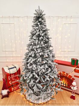 Global Snow-Covered Christmas Tree PVC+PE 230 CM დათოვლილი ნაძვის ხე შერეული სილიკონის წიწვებით, 3 image