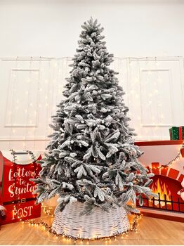 Global Snow-Covered Christmas Tree PVC+PE 230 CM დათოვლილი ნაძვის ხე შერეული სილიკონის წიწვებით, 6 image