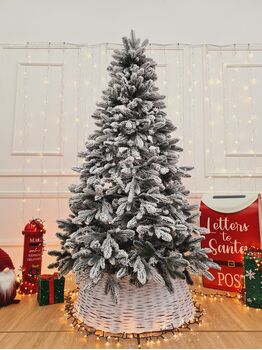 Global Snow-Covered Christmas Tree PVC+PE 180 CM დათოვლილი ნაძვის ხე შერეული სილიკონის წიწვებით, 6 image