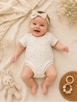Tiny Bows Bodysuit - ჩვილის ბოდე, 2 image
