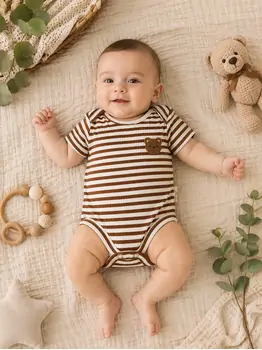 Big Bear Bodysuit Brown - ჩვილის ბოდე, 2 image