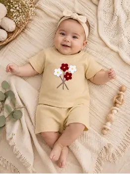 Waffle Flower 2 In 1 Set Beige - საბავშვო ორეული, 2 image