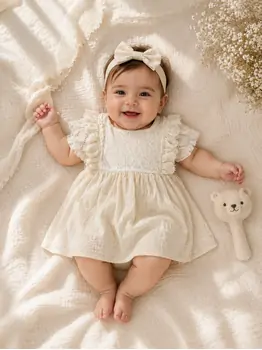 Summer Mini Dress Beige - საბავშვო კაბა, 2 image