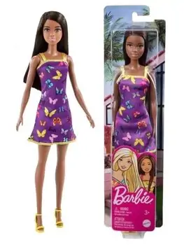 Barbie Stylish doll with purple dress HBV07 თოჯინა იასამნისფერი კაბით