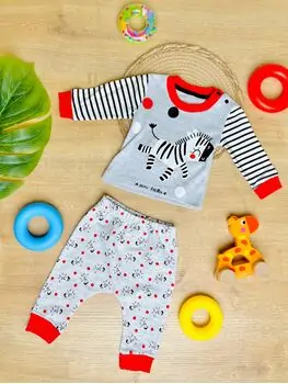 Maibella 2 In 1 Set Zebra Red საბავშვო ტანსაცმლის ნაკრები