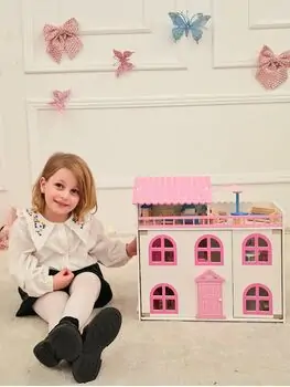 Wooden Doll House For Kids - თოჯინის სახლი ავეჯით, 6 image