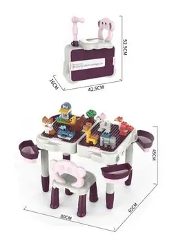Children building blocks table with chair საბავშვო მრავალფუნქციური კონსტრუქტორი მაგიდა სკამით, 7 image