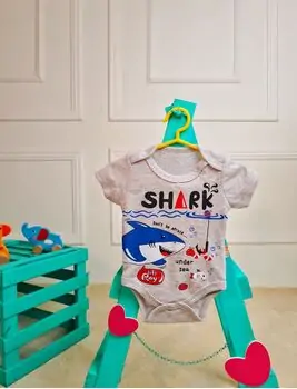 Bebio Bodysuit Shark Grey - ჩვილის ბოდე