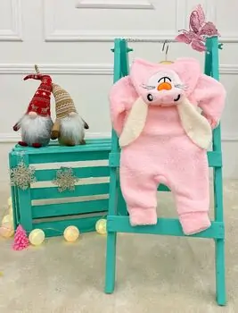 Fluffy Rabbit Romper Pink - საბავშვო რომპერი, 2 image