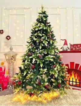 Christmas Tree With Pine Cones And Berries საახალწლო ნაძვის ხე სილიკონის შერეული  წიწვებით, გირჩით და კენკრით 180 სმ (OT2003), 2 image