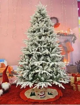 Snow-Covered Christmas Tree With Lights 210 CM ნაძვის ხე დათოვლილი, შერეული სილიკონის ტოტებით და განათებით, 2 image