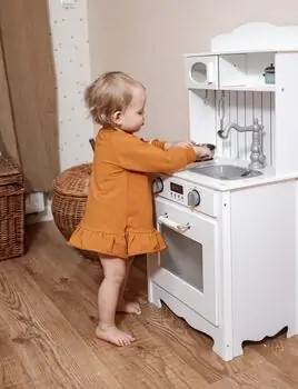 Toy Wooden Kitchen With Accessories TX1176 ხის სათამაშო სამზარეულო, 2 image
