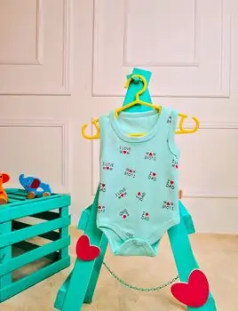 Bebio Bodysuit I Love Mom Mint - ჩვილის ბოდე