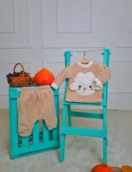 Cute Sheep 2 In 1 Set Beige საბავშვო ტანსაცმლის ნაკრები
