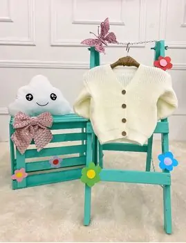 Baby Cute Knitted Jacket White - საბავშვო მოსაცმელი, 2 image