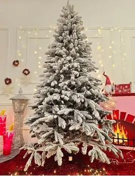 Global Snow-Covered Christmas Tree PVC+PE 210 CM ნაძვის ხე დათოვლილი შერეული სილიკონის წიწვებით, 2 image