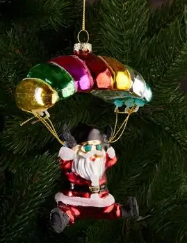 Santa Claus Swing with Parachute Hanging Decoration - ნაძვის ხის სათამაშო