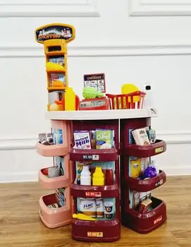 Supermarket with toy cash საბავშვო ფუნქციური დახლი-მაღაზია, 8 image