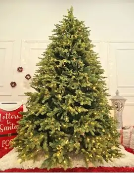 Christmas Tree With Lights  - საახალწლო ნაძვის ხე შერეული სილიკონის წიწვებით და განათებით 240 CM (OT2335), 2 image
