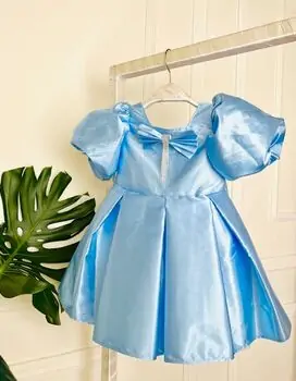 Baby Princess Dress With Bow Blue - საბავშვო კაბა