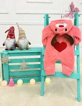 Fluffy Deer Romper Pink - საბავშვო რომპერი, 2 image