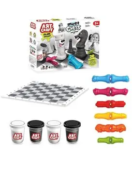 Dede ART CRAFT MEET CHESS DOUGH SET  03732 საბავშვო პლასტელინების ნაკრები, 4 image