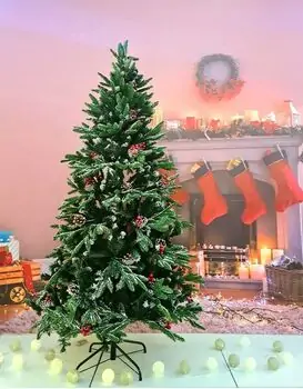 Christmas Tree With Pine Cones And Berries საახალწლო ნაძვის ხე შერეული სილიკონის წიწვებით, გირჩით და კენკრით 180 სმ (OT001)