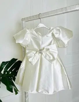 Baby Princess Dress With Bow White - საბავშვო კაბა, 2 image