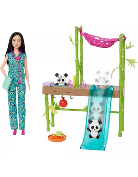 BARBIE PANDA CARE AND RESCUE PLAYSET WITH COLOR-CHANGE HKT77 - ბარბის თოჯინა აქსესუარებით, 5 image