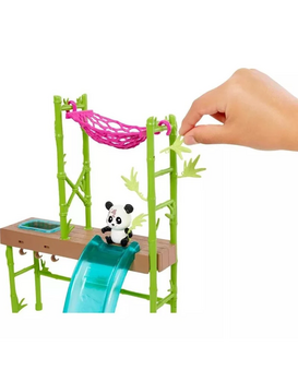 BARBIE PANDA CARE AND RESCUE PLAYSET WITH COLOR-CHANGE HKT77 - ბარბის თოჯინა აქსესუარებით, 3 image