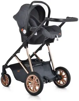Cangaroo Midas 3in1 Black საბავშვო ტრანსფორმერი ეტლის კომპლქტი, 9 image