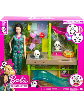 BARBIE PANDA CARE AND RESCUE PLAYSET WITH COLOR-CHANGE HKT77 - ბარბის თოჯინა აქსესუარებით